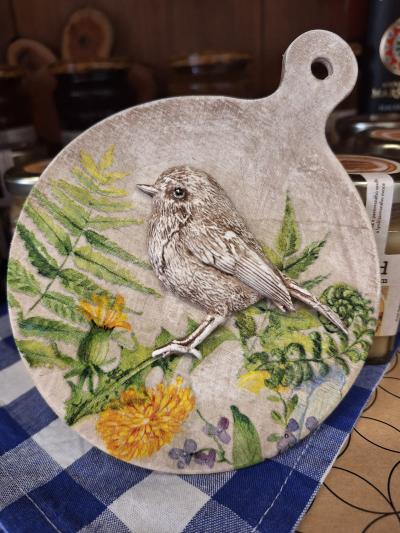 Jaro - ptáček na dřevě